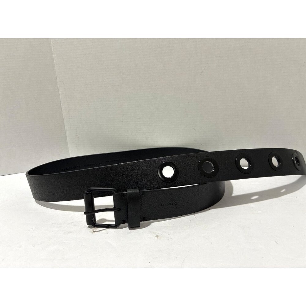 ALLSAINTS MEN'S GENUINE LEATHER BLACK BELT SIZE XL BLACK BUCKLE
